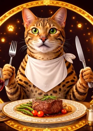 ベンガル猫と飯😈